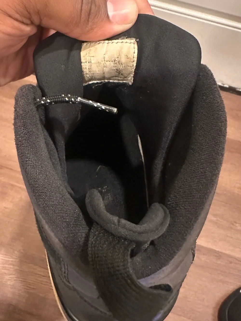 Air Jordan 9 Black Sneakers with Iridescent Accent